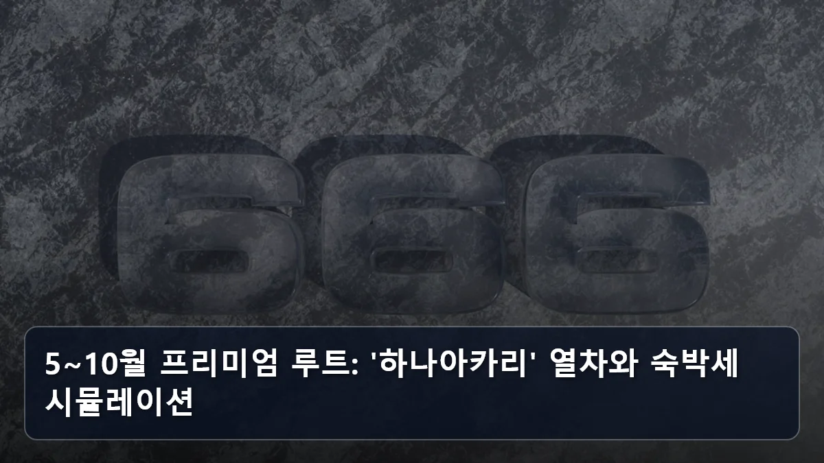 5~10월 프리미엄 루트: '하나아카리' 열차와 숙박세 시뮬레이션 관련 이미지