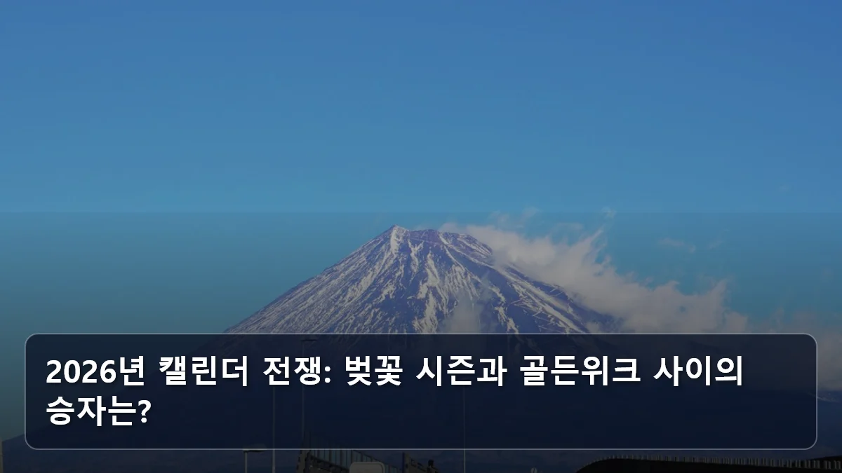2026년 캘린더 전쟁: 벚꽃 시즌과 골든위크 사이의 승자는? 관련 이미지