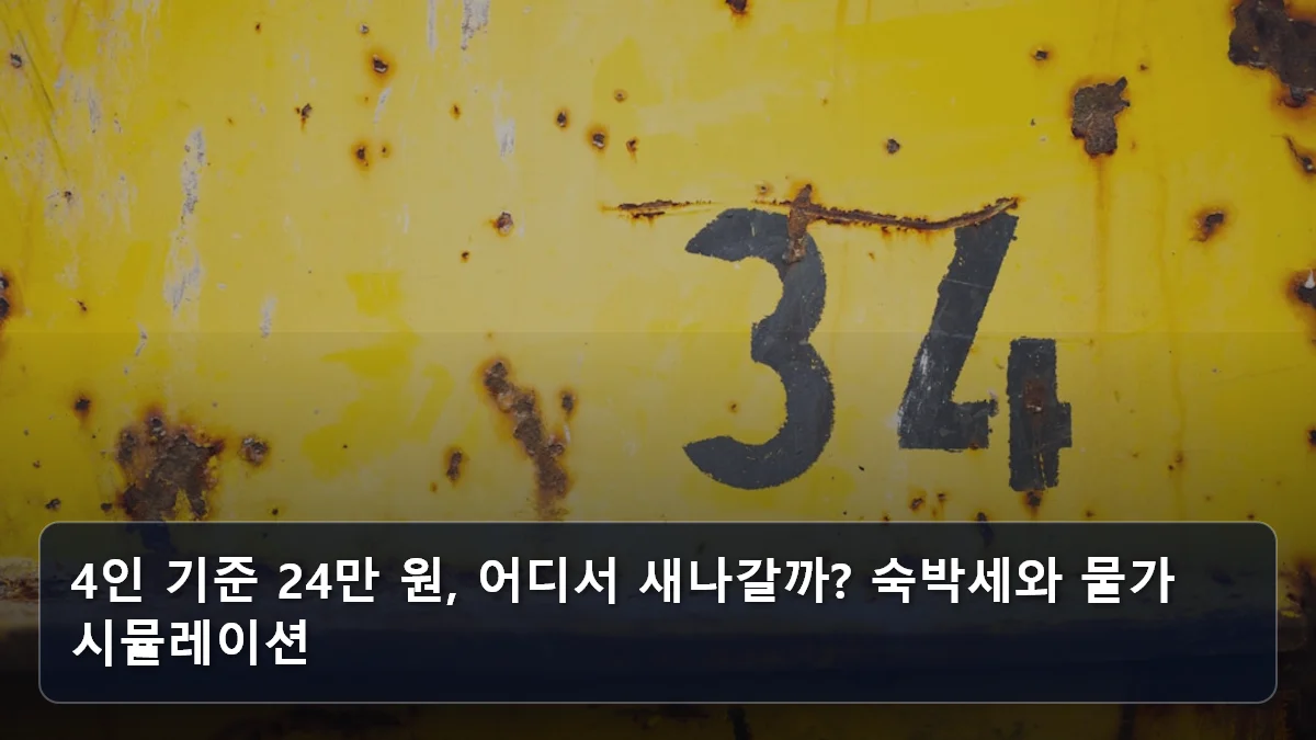 4인 기준 24만 원, 어디서 새나갈까? 숙박세와 물가 시뮬레이션 관련 이미지