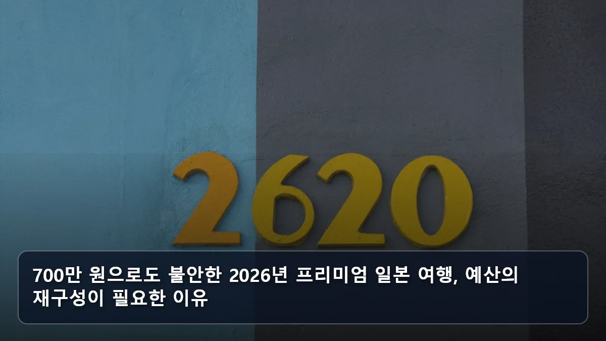 700만 원으로도 불안한 2026년 프리미엄 일본 여행, 예산의 재구성이 필요한 이유 관련 이미지
