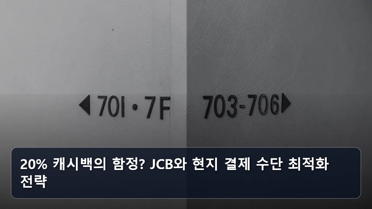 20% 캐시백의 함정? JCB와 현지 결제 수단 최적화 전략 관련 이미지